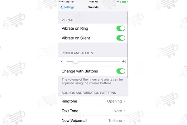 تنظیمات بخش Sounds گوشی آیفون