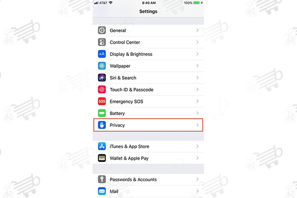 تنظیمات گوشی آیفون در حریم خصوصی