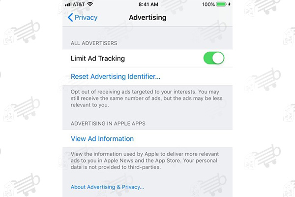 تنظیمت آیفون در ردیابی تبلیغات