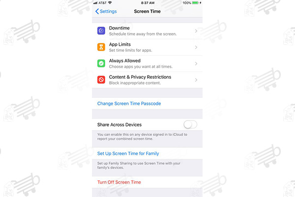 تنظیمات Screen Time آیفون