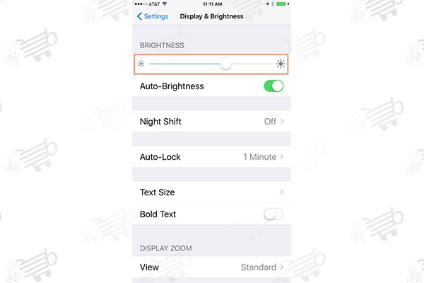 بخش Display & Brightness آیفون