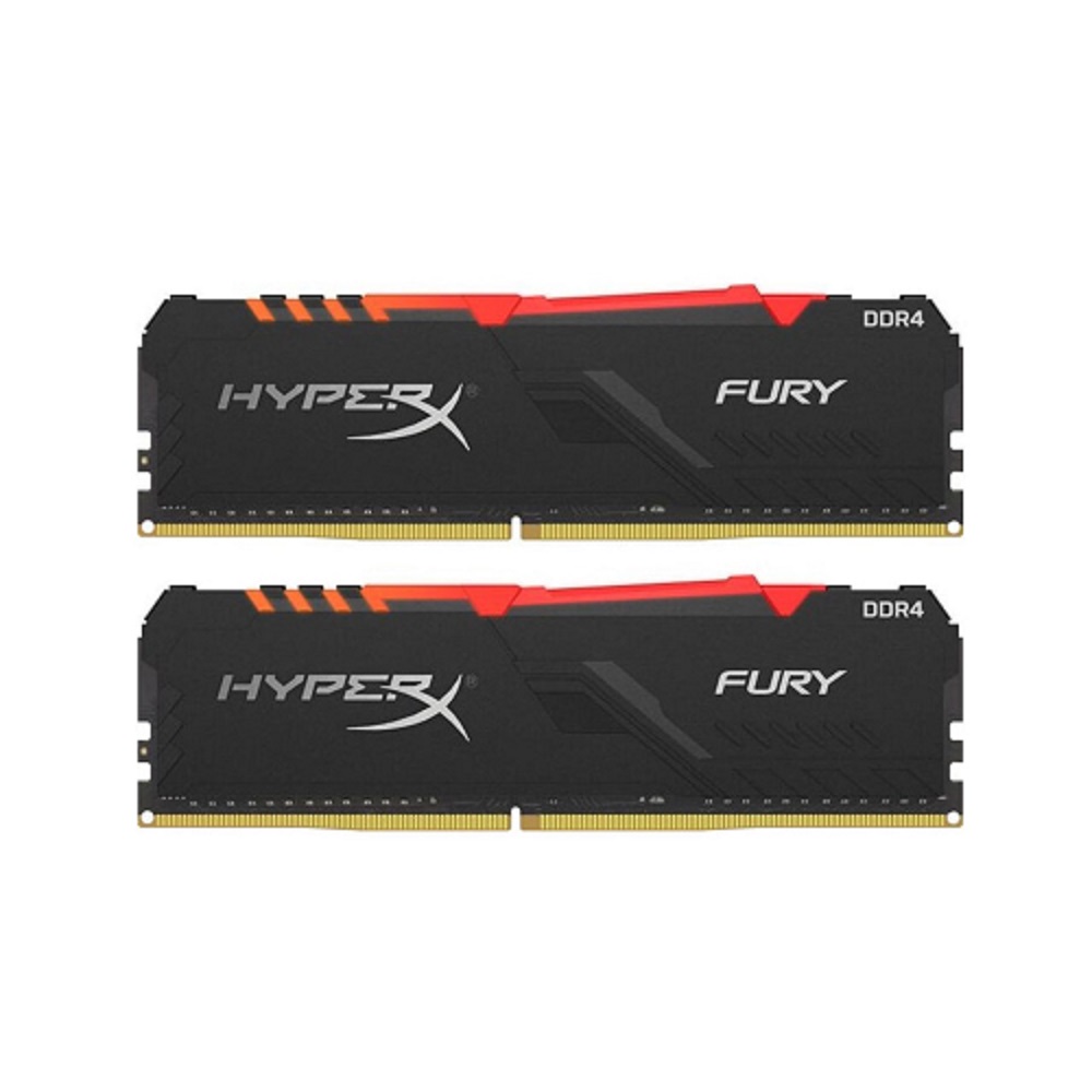 رم دسکتاپ کینگستون تک کاناله DDR4 فرکانس ۳۲۰۰ مگاهرتز مدل HyperX Fury RGB ظرفیت 8 گیگابایت