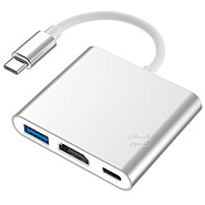 تبدیل Type-C به HDMI و USB3.0 و Type-C