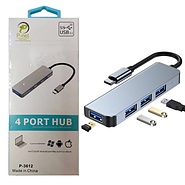 هاب 4 پورت TYPE-Cبه USB3.0 مدل P-3612