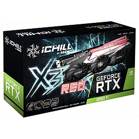 کارت گرافیک اینو تری دی مدل GEFORCE RTX 3060 TI ICHILL X3 RED LHR حافظه 8 گیگابایت