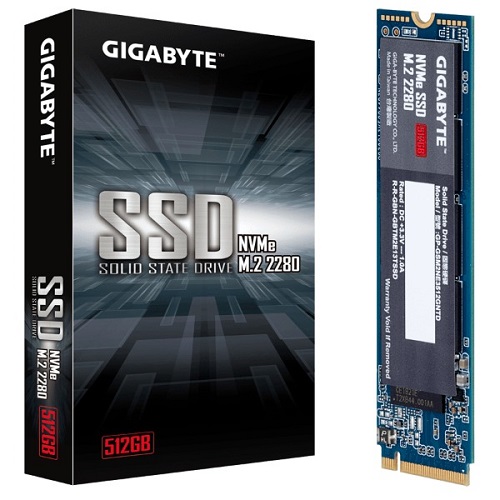 حافظه اس اس دی تک شیار Gigabyte با حافظه512 گیگابایتی M.2 PCIe 