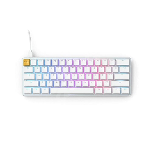 کیبورد بازی گلوریس مدل GMMK-Compact رنگ سفید یخی Keyboard Gaming Glorious white