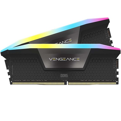 رم دسکتاپ DDR5 کورسیر 7200MHz مدل CORSAIR VENGEANCE RGB Black ظرفیت 2×16 گیگابایت