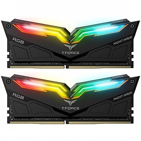 رم کامپیوتر DDR4 دو کاناله 3600 مگاهرتز CL18 تیم گروپ مدل NIGHT HAWK RGB ظرفیت 16 گیگابایت