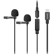 میکروفن یقه ای بویا BOYA BY-M2D Dual Clip-on Lavalier Microphone For IOS