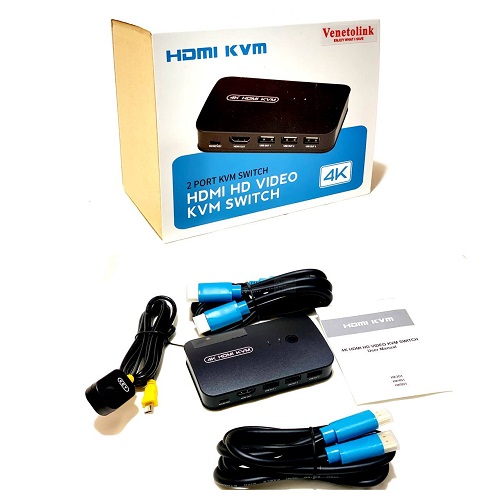 کی وی ام سوییچ 2 پورت HDMI مدل HK-201
