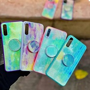 قاب چرمی هولوگرامی + پاپ سوکت برای شیائومی note 9s_note9pro_note9pro max .