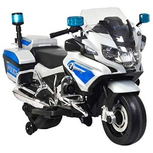 موتورسیکلت پلیس BMW به رنگ سفید و آبی روشن (12 ولت)