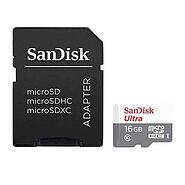  کارت حافظه microSDHC سن دیسک مدل Ultra کلاس10 با آداپتور 16 گیگابایت 